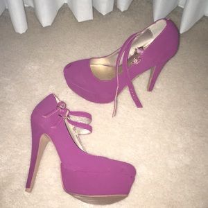 Pink stilettos with straps